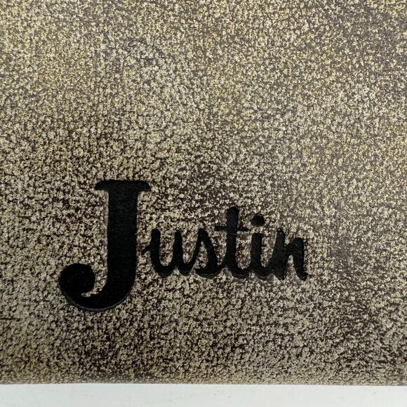 Justin RFID Western Wallet Brown Tan Diamond Stitch Bifold NWT - Picture 4 of 10